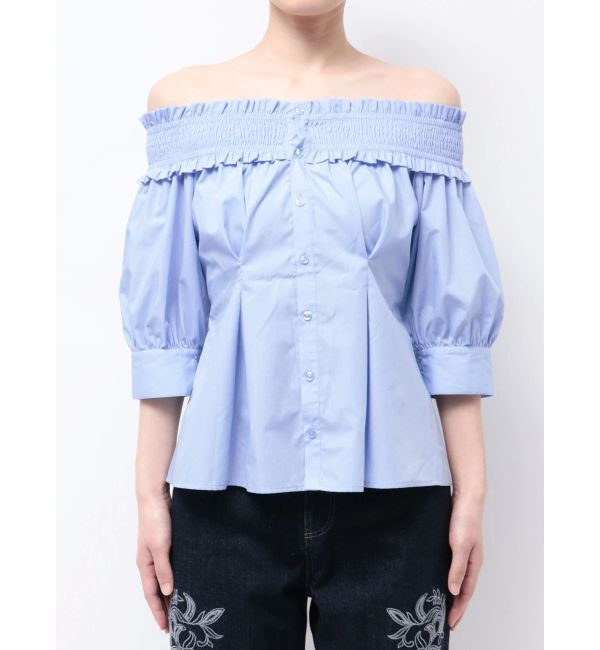 MERCURYDUO「前後2WAYレースアップコルセットブラウス」|シャツ・ブラウス|ブルー