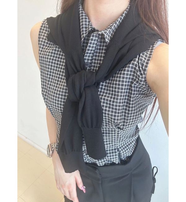 MERCURYDUO「カーデセットノースリシャツ」|シャツ・ブラウス|