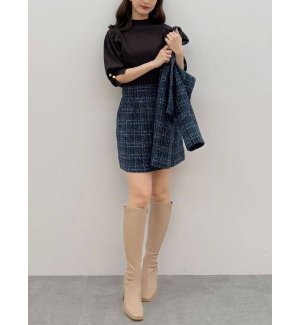 MERCURYDUO「総針パワショルスリットスリーブニット」|ニット・セーター|