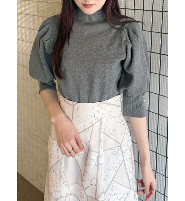 MERCURYDUO「総針パワショルスリットスリーブニット」|ニット・セーター|