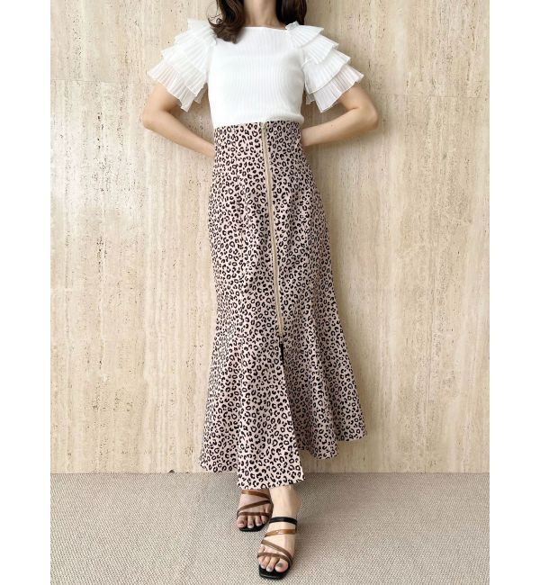 MERCURYDUO「異素材ティアードスリーブニット」|ニット・セーター|