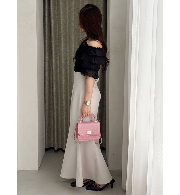 MERCURYDUO「異素材ティアードスリーブニット」|ニット・セーター|