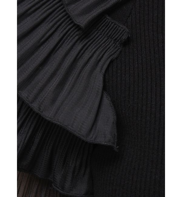 MERCURYDUO「異素材ティアードスリーブニット」|ニット・セーター|