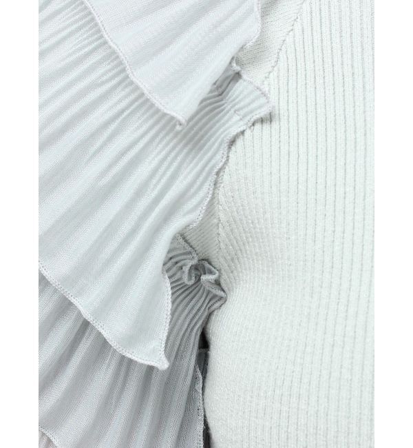 MERCURYDUO「異素材ティアードスリーブニット」|ニット・セーター|