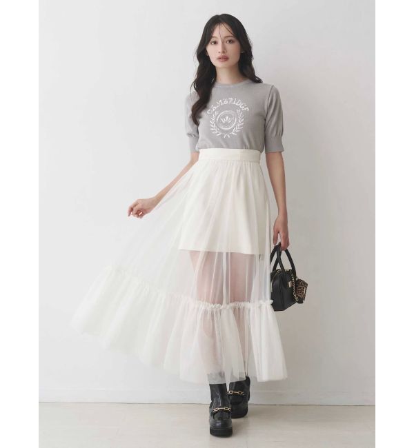 MERCURYDUO「カレッジロゴプリントニット」|ニット・セーター|