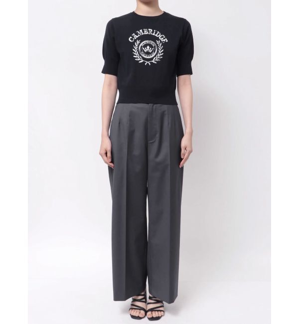 MERCURYDUO「カレッジロゴプリントニット」|ニット・セーター|