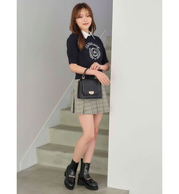 MERCURYDUO「カレッジロゴプリントニット」|ニット・セーター|