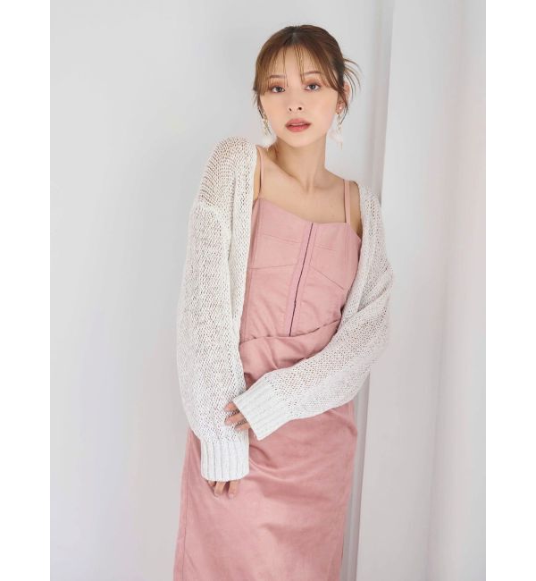 MERCURYDUO「フェイクスエードアシメドレープキャミワンピース」|ワンピース|