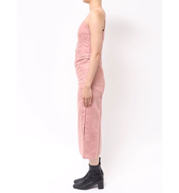 MERCURYDUO「フェイクスエードアシメドレープキャミワンピース」|ワンピース|