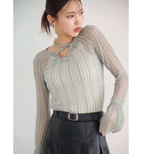 MERCURYDUO「ストレッチレースカットソー」|Tシャツ・カットソー|