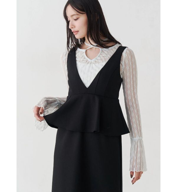 MERCURYDUO「ストレッチレースカットソー」|Tシャツ・カットソー|