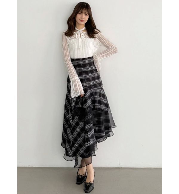 MERCURYDUO「ストレッチレースカットソー」|Tシャツ・カットソー|