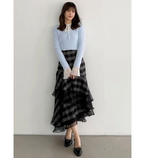 MERCURYDUO「ストレッチレースカットソー」|Tシャツ・カットソー|