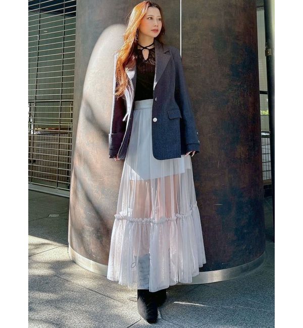 MERCURYDUO「ストレッチレースカットソー」|Tシャツ・カットソー|