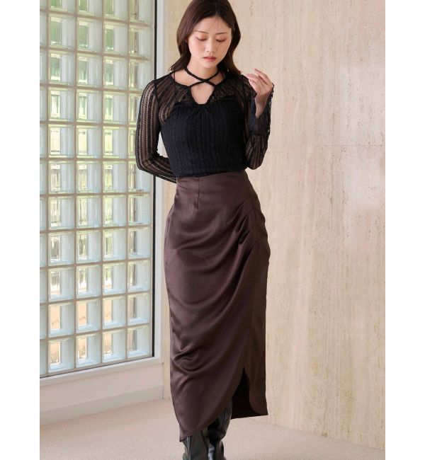 MERCURYDUO「ストレッチレースカットソー」|Tシャツ・カットソー|