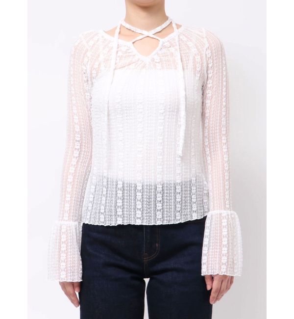 MERCURYDUO「ストレッチレースカットソー」|Tシャツ・カットソー|