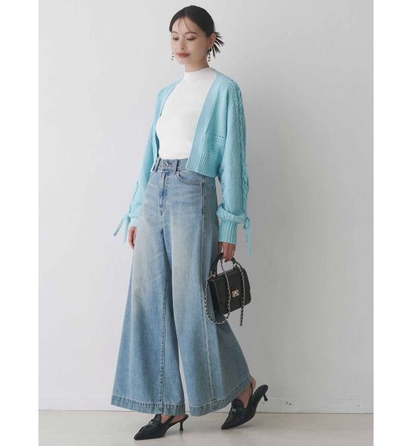 MERCURYDUO「ショルダーレースアップカーデ」|カーディガン|