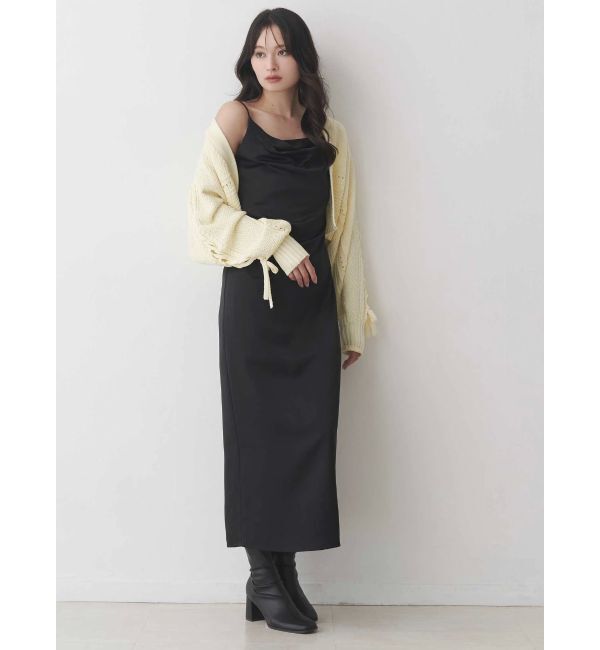 MERCURYDUO「ショルダーレースアップカーデ」|カーディガン|