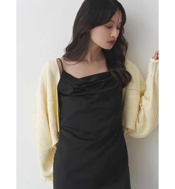 MERCURYDUO「ショルダーレースアップカーデ」|カーディガン|