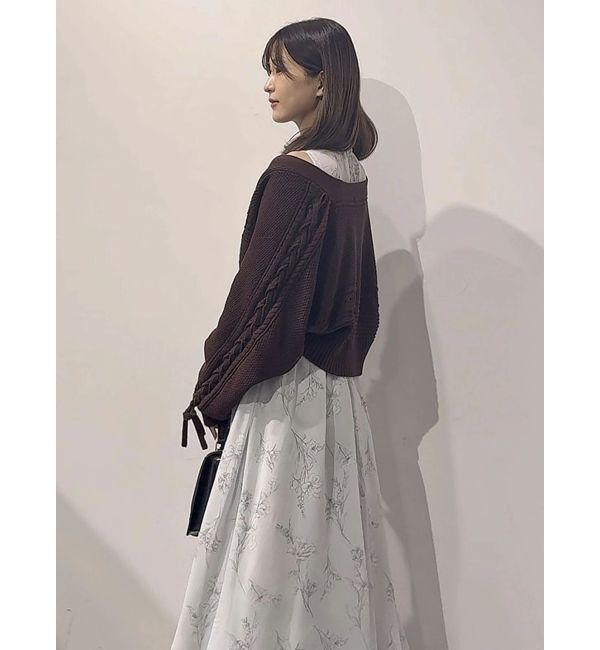 MERCURYDUO「ショルダーレースアップカーデ」|カーディガン|