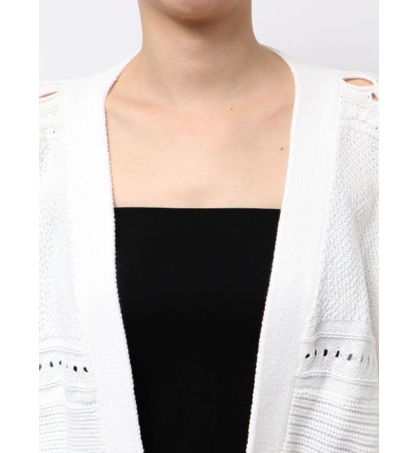 MERCURYDUO「ショルダーレースアップカーデ」|カーディガン|