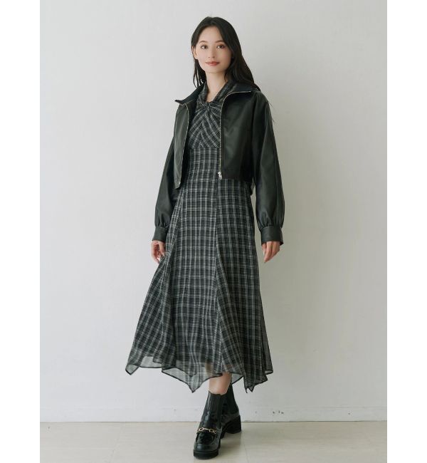 MERCURYDUO「ツイストネックロングスリーブワンピース」|ワンピース|