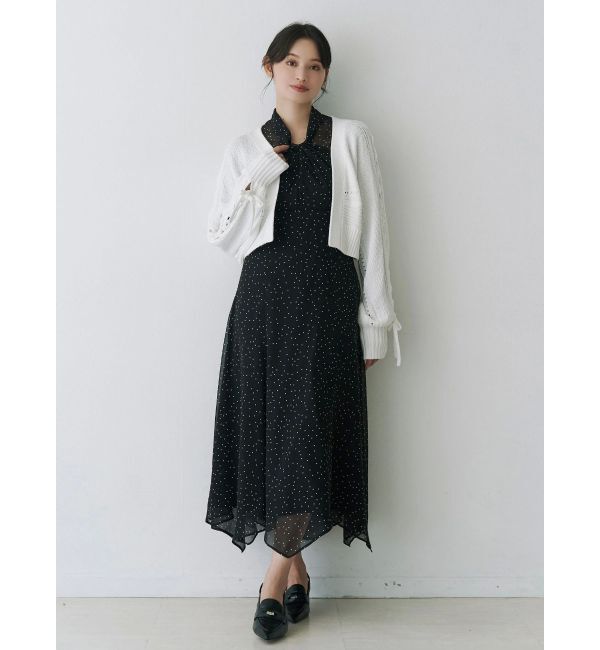 MERCURYDUO「ツイストネックロングスリーブワンピース」|ワンピース|