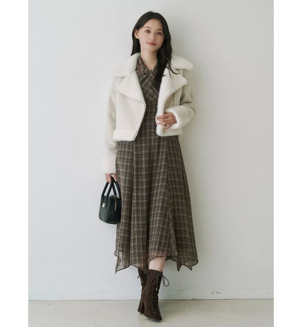 MERCURYDUO「ツイストネックロングスリーブワンピース」|ワンピース|