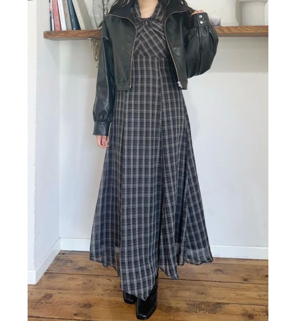 MERCURYDUO「ツイストネックロングスリーブワンピース」|ワンピース|