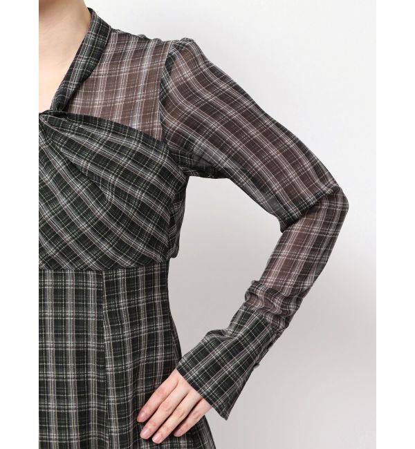 MERCURYDUO「ツイストネックロングスリーブワンピース」|ワンピース|