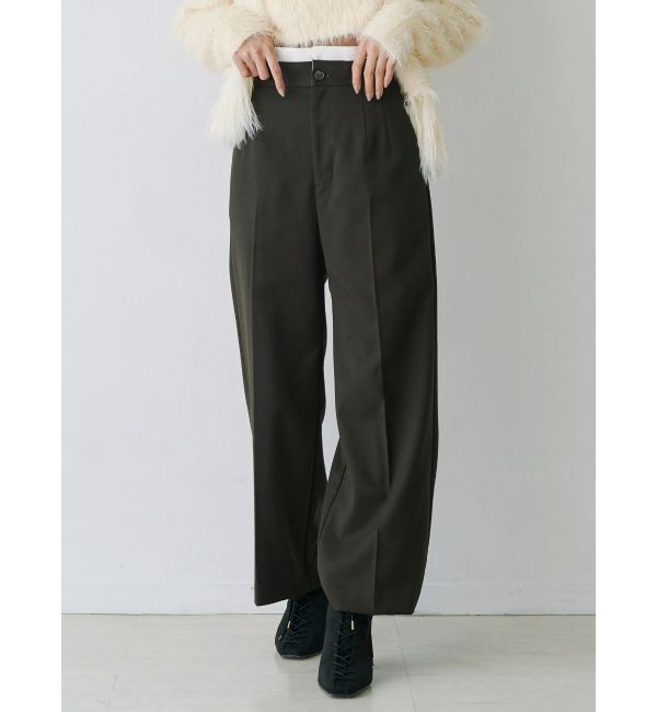 MERCURYDUO「フェイクウール折返しベルトパンツ」|その他|ブラウン