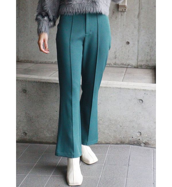 MURUA「ステップスリットフィットフレアパンツ」|その他|グリーン