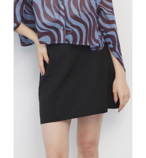 MURUA「ワイドベルトミニスカート」|スカート|ブラック