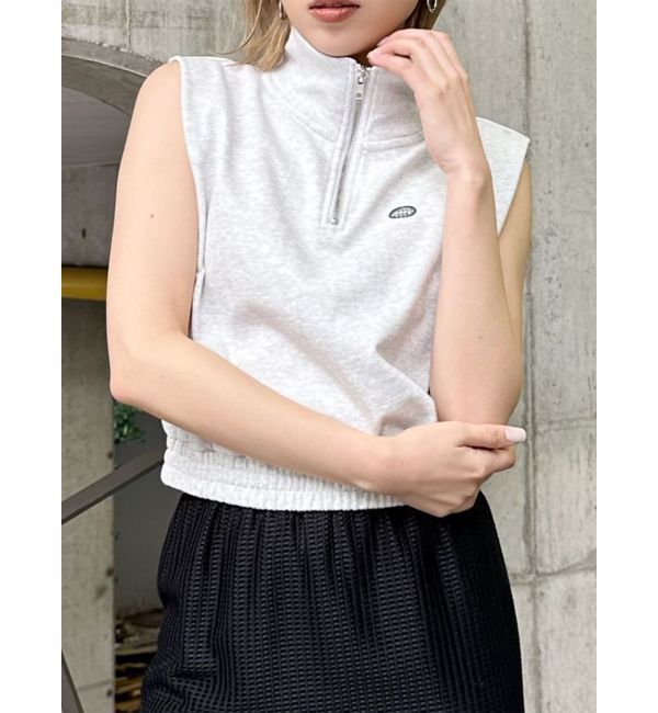 MURUA「クロップトハーフジップスウェット」|Tシャツ・カットソー|ホワイト