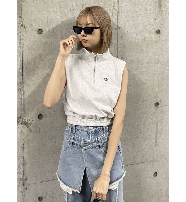 MURUA「クロップトハーフジップスウェット」|Tシャツ・カットソー|