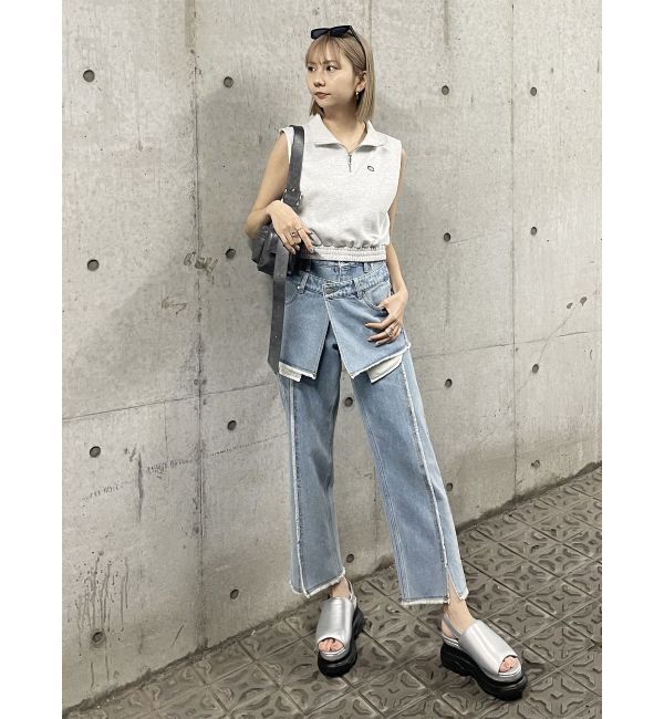 MURUA「クロップトハーフジップスウェット」|Tシャツ・カットソー|