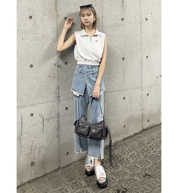 MURUA「クロップトハーフジップスウェット」|Tシャツ・カットソー|