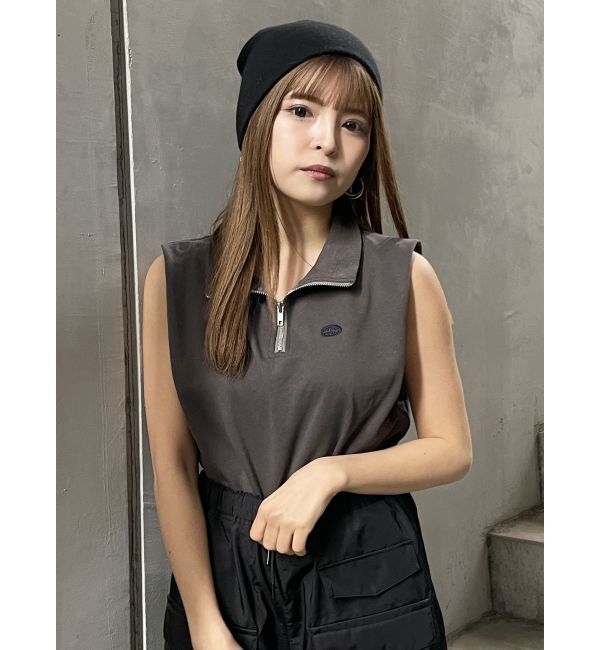 MURUA「クロップトハーフジップスウェット」|Tシャツ・カットソー|