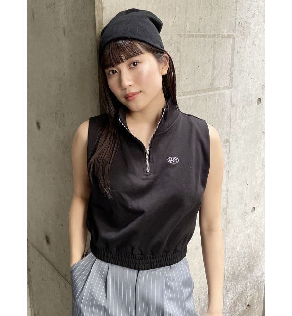 MURUA「クロップトハーフジップスウェット」|Tシャツ・カットソー|