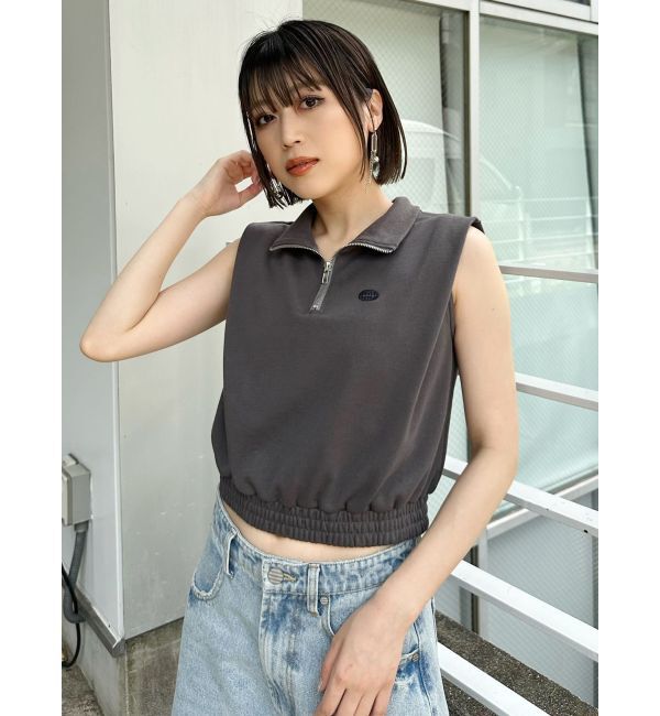 MURUA「クロップトハーフジップスウェット」|Tシャツ・カットソー|