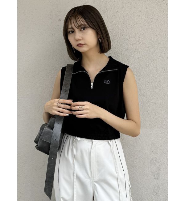 MURUA「クロップトハーフジップスウェット」|Tシャツ・カットソー|