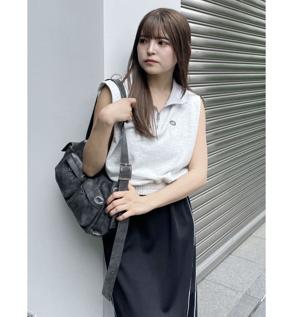 MURUA「クロップトハーフジップスウェット」|Tシャツ・カットソー|