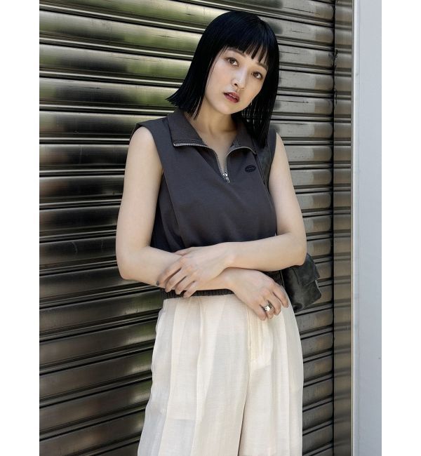 MURUA「クロップトハーフジップスウェット」|Tシャツ・カットソー|