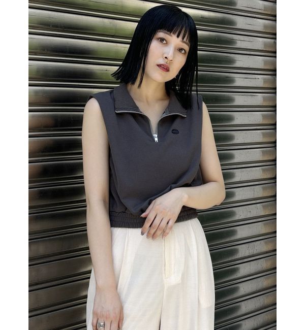 MURUA「クロップトハーフジップスウェット」|Tシャツ・カットソー|