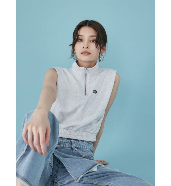 MURUA「クロップトハーフジップスウェット」|Tシャツ・カットソー|