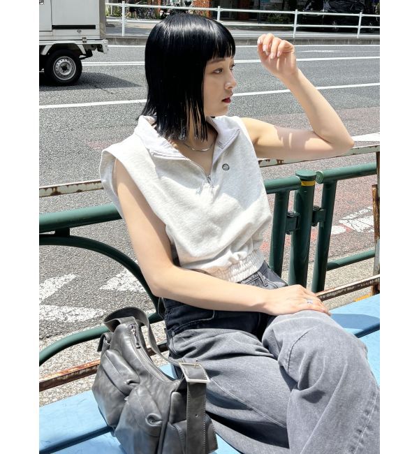 MURUA「クロップトハーフジップスウェット」|Tシャツ・カットソー|