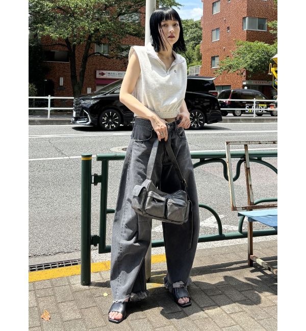 MURUA「クロップトハーフジップスウェット」|Tシャツ・カットソー|