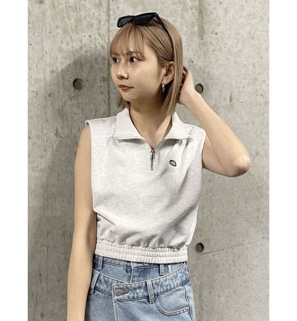 MURUA「クロップトハーフジップスウェット」|Tシャツ・カットソー|