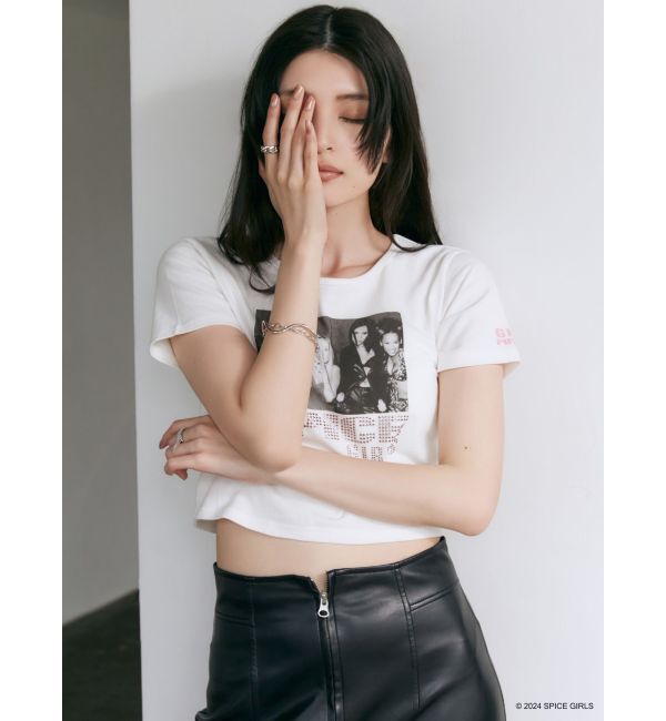 MURUA「【SPICE GIRLS】rhinestone logo Tシャツ」|Tシャツ・カットソー|