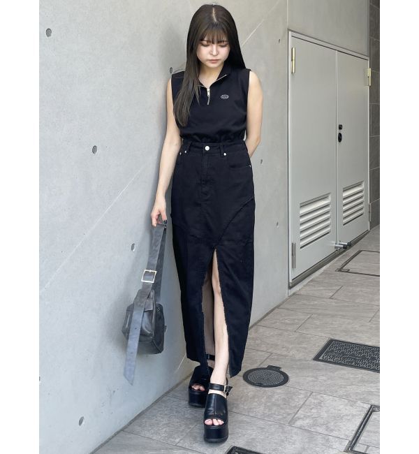 MURUA「デニムフロントオープンロングスカート」|スカート|